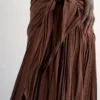 Tsnaya lange rok met middelhoge taille