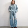 Tsnora Mid Rise Barrel Fit-Jeans