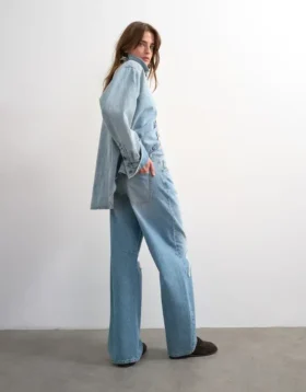 Tsnora Mid Rise Barrel Fit-Jeans