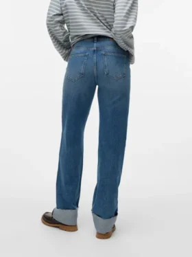 Vmallison jeans met middelhoge taille en rechte pasvorm