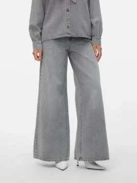 Vmannet jeans met middelhoge taille en wijde pijpen
