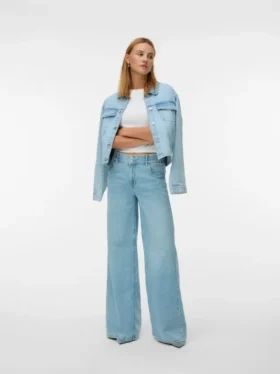 Vmannet-Jeans met middelhoge taille en wijde pijpen