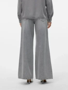 Vmannet jeans met middelhoge taille en wijde pijpen
