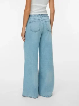 Vmannet-Jeans met middelhoge taille en wijde pijpen