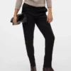 Vmbeate broek met hoge taille