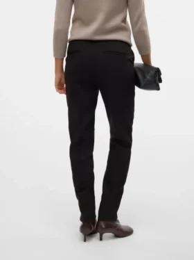 Vmbeate broek met hoge taille
