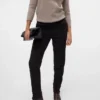 Vmbeate broek met hoge taille