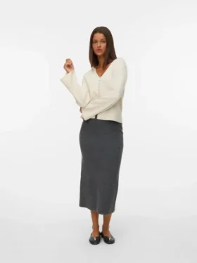 Vmbrisa midi-rok met middelhoge taille