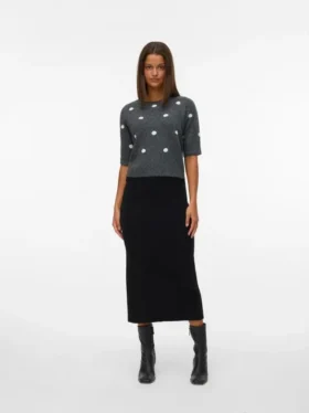 Vmbrisa midi-rok met middelhoge taille