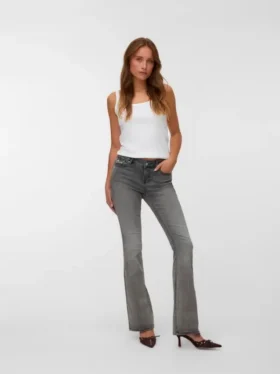 Vmcamille-Jeans met lage taille en uitlopende pijpen