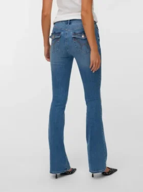 Vmcamille-Jeans met lage taille en uitlopende pijpen