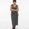 Vmcbrisa midi-rok met middelhoge taille