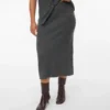 Vmcbrisa midi-rok met middelhoge taille