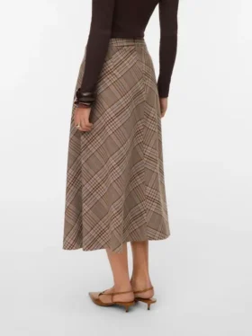 Vmceleste lange rok met middelhoge taille