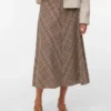 Vmceleste lange rok met middelhoge taille