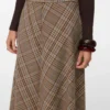 Vmceleste lange rok met middelhoge taille