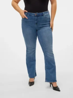 Vmcflash-Jeans met middelhoge taille en uitlopende pijpen