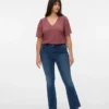 Vmcflash-Jeans met middelhoge taille en uitlopende pijpen