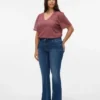 Vmcflash-Jeans met middelhoge taille en uitlopende pijpen