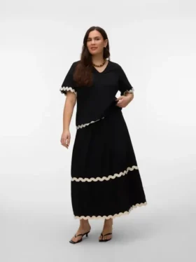 Vmcjenna lange rok met middelhoge taille