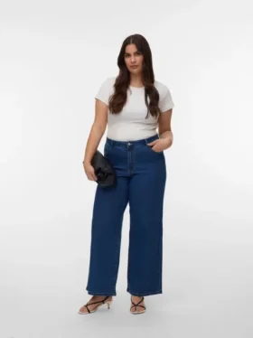 Vmclusia-Jeans met hoge taille en wijde pijpen
