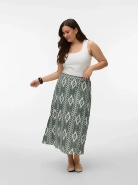 Vmcmymilo midi-rok met hoge taille