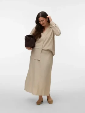 Vmcmymilo midi-rok met hoge taille