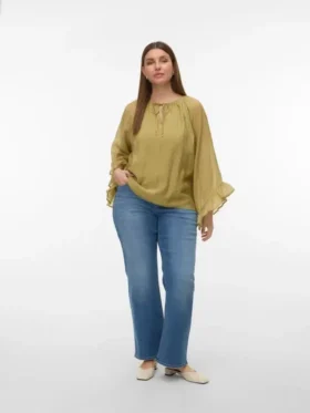Vmcstellastretch-Jeans met middelhoge taille en wijde pijpen