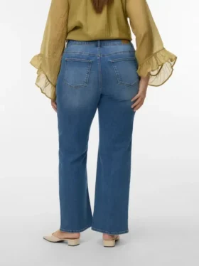 Vmcstellastretch-Jeans met middelhoge taille en wijde pijpen
