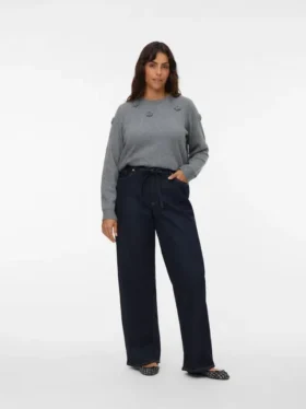Vmctessa-Jeans met hoge taille en wijde pijpen