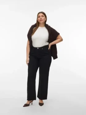 Vmctessa-Jeans met hoge taille en wijde pijpen
