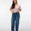 Vmctessa-Jeans met hoge taille en wijde pijpen