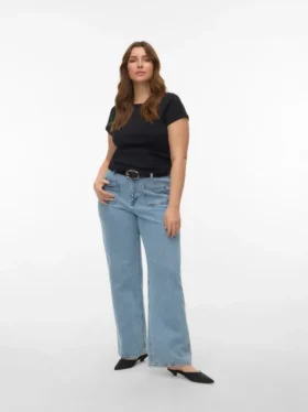 Vmctessa-Jeans met hoge taille en wijde pijpen