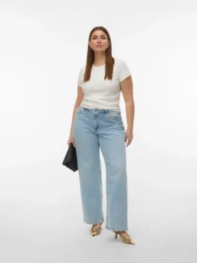 Vmctessa-Jeans met hoge taille en wijde pijpen