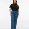 Vmctessa-Jeans met hoge taille en wijde pijpen