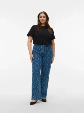 Vmctessa-Jeans met hoge taille en wijde pijpen