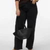 Vmctessa-Stretch jeans met hoge taille en wijde pijpen