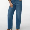 Vmctessa-Stretch jeans met hoge taille en wijde pijpen