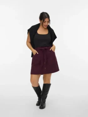 Vmcvilja korte corduroyrok met hoge taille