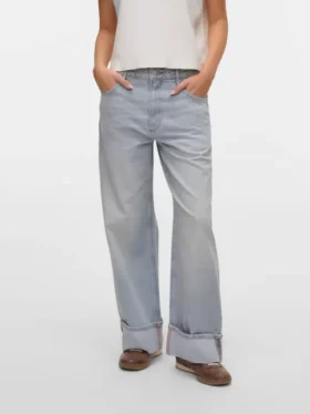 Vmdarcy-Jeans met middelhoge taille en wijde pijpen