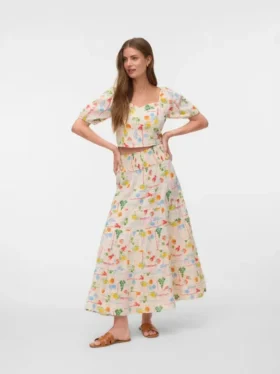 Vmelena lange rok met hoge taille
