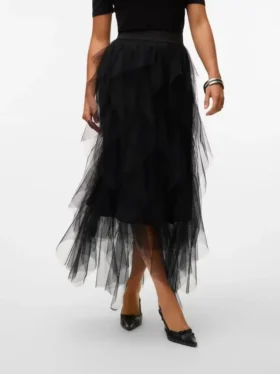 Vmeve lange rok met hoge taille