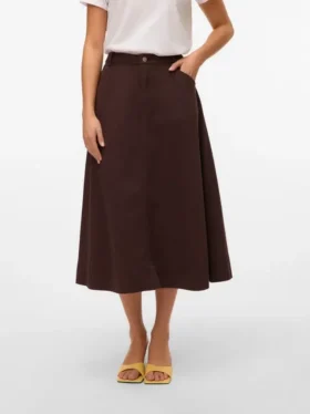 Vmfilia midi-rok met hoge taille