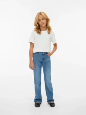Vmflash-jeans met middelhoge taille en uitlopende pasvorm