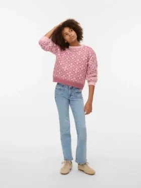 Vmflash-jeans met middelhoge taille en uitlopende pasvorm