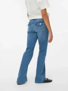 Vmflash-jeans met middelhoge taille en uitlopende pasvorm