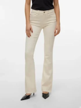 Vmflash-Jeans met middelhoge taille en uitlopende pijpen