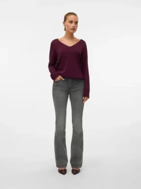 Vmflash-Jeans met middelhoge taille en uitlopende pijpen