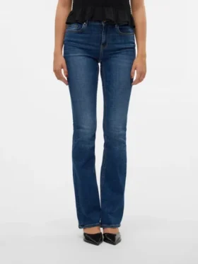 Vmflash-Jeans met middelhoge taille en uitlopende pijpen