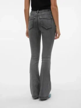 Vmflash-Jeans met middelhoge taille en uitlopende pijpen